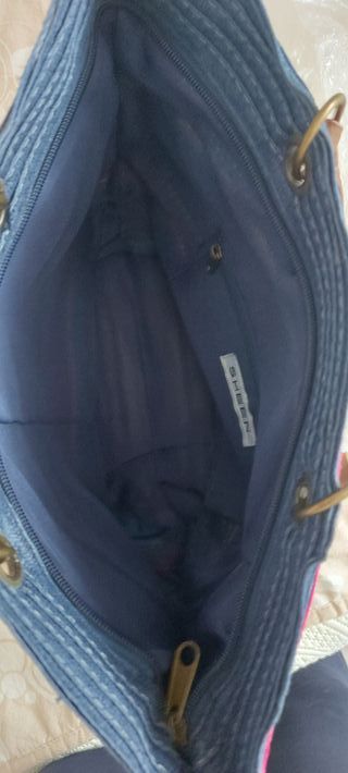 Borsa tipo rafia multicolor