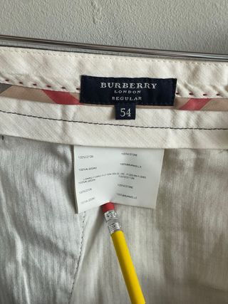 Pantalón Chino Burberry London Gris W37