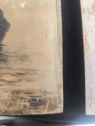 Óleo sobre tabla marinas siglo XIX