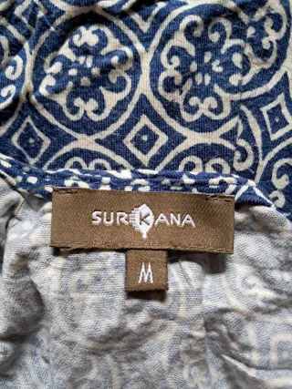 Vestido estampado azul y blanco