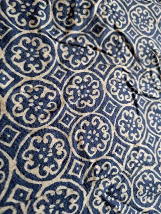 Vestido estampado azul y blanco