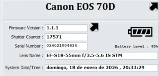 Canon EOS 70D + objetivoEF-18-55mm + EF-S 55-250mm
