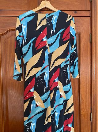 Vestido estampado manga 3/4