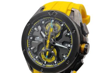 RELOJ LOTUS 18943 ESFERA NEGRA CORREA AMARILLA + CAJA