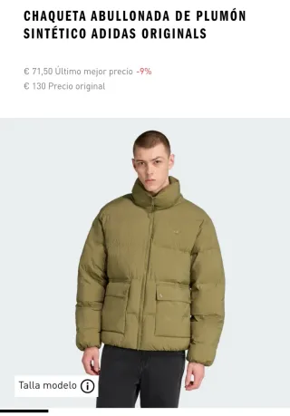 Chaqueta Adidas Originals plumón sintético XL