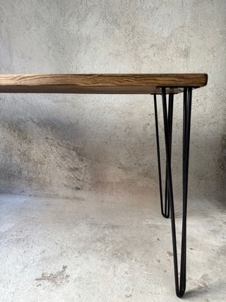 Mesa comedor madera maciza patas metal