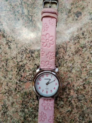 Reloj Calipso niña flores rosa