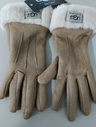 Guantes UGG Beige con Forro Blanco