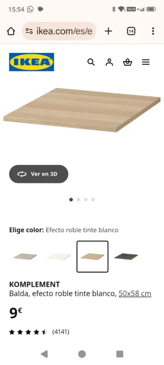 Tablas Komplement para PAX 50cm