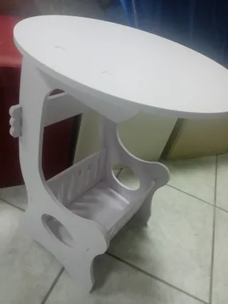 Tavolino 36CM Shabby Chic PVC Bianco