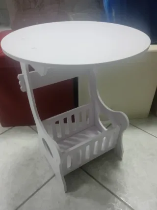 Tavolino 36CM Shabby Chic PVC Bianco