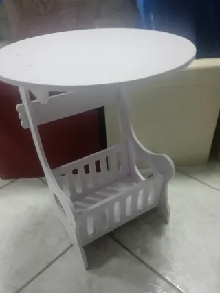 Tavolino 36CM Shabby Chic PVC Bianco