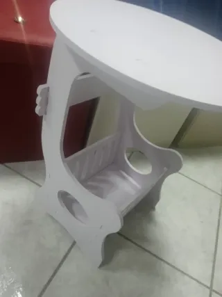 Tavolino 36CM Shabby Chic PVC Bianco