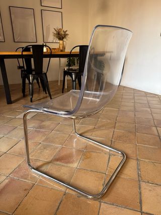 Silla Tobías IKEA Transparente y Plata