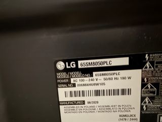 Televisor LG 65 Negro. UHD 4K. Perfecto estado.