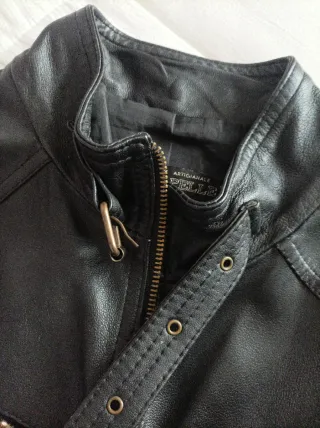 Giubbotto Zara Uomo Vera Pelle Nero