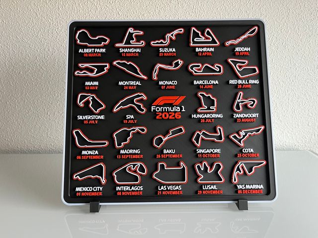 Calendario mundial F1 2026 con SECTORES