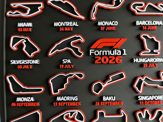 Calendario mundial F1 2026 con SECTORES