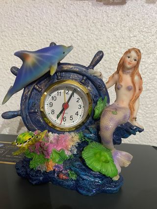 Reloj de mesa sirena y delfín