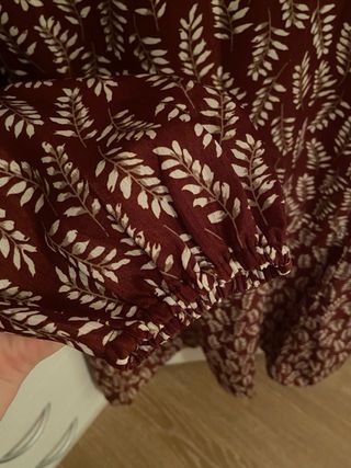 Vestido estampado hojas marrón