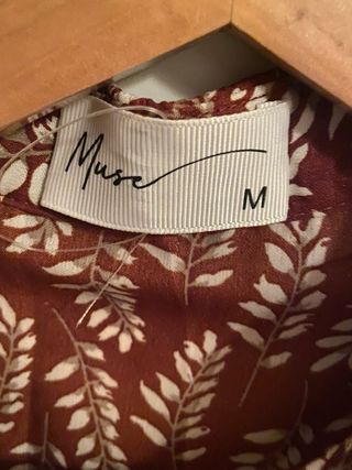 Vestido estampado hojas marrón