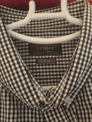 Camisa Leftman Slim Cuadros Talla L