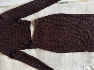 Vestido ajustado manga larga marrón