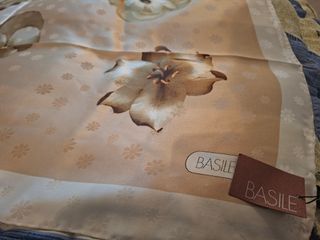 Foulard BASILE Seta Fantasia Floreale Beige Marron