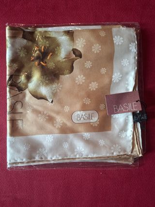 Foulard BASILE Seta Fantasia Floreale Beige Marron