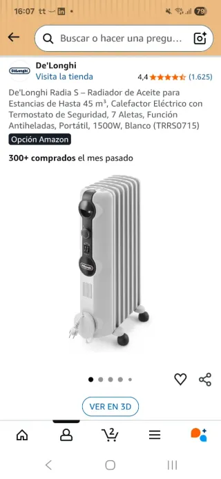 Radiador De'Longhi Radia S Blanco
