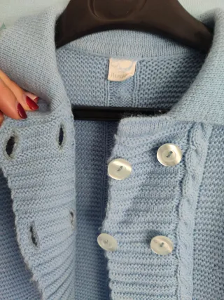 Chaqueta larga azul, bebé 3 meses