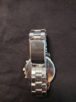 Reloj de Hombre Plateado y Blanco