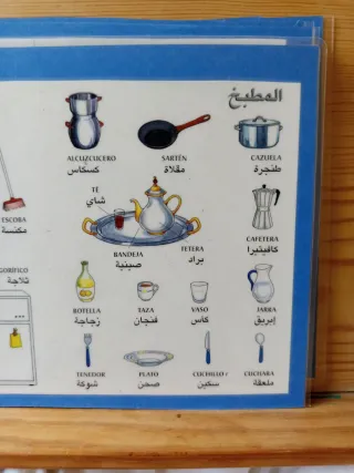 Material laminas Español Árabe Vocabulario