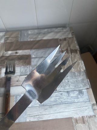 Set Utensili per Barbecue in Legno e Acciaio Inox