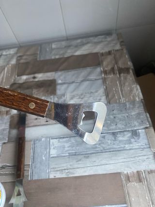 Set Utensili per Barbecue in Legno e Acciaio Inox