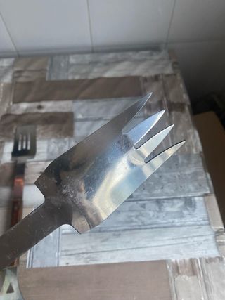 Set Utensili per Barbecue in Legno e Acciaio Inox