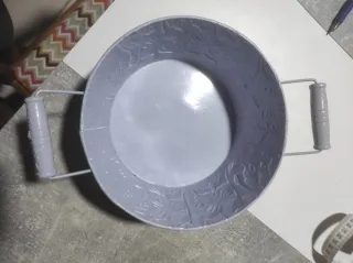 Cubo decorativo lila con asas