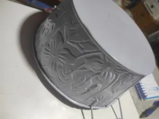 Cubo decorativo lila con asas