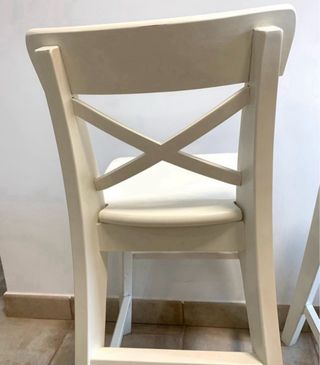 Silla alta trona Ikea madera blanca