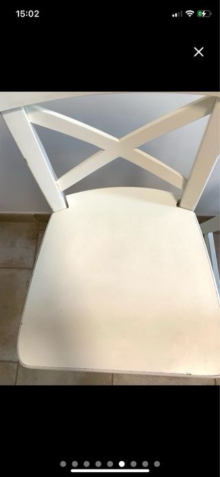 Silla alta trona Ikea madera blanca