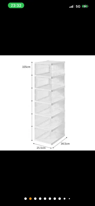 Scarpiera pieghevole in plastica