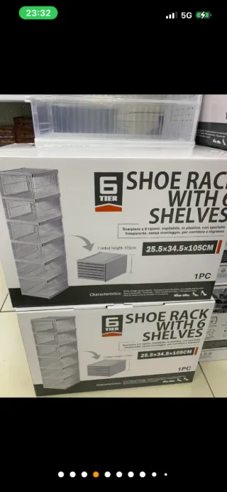 Scarpiera pieghevole in plastica