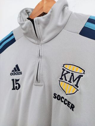 Adidas sudadera técnica gris  M logo bordado USA