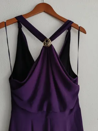 Vestido largo morado cut out Zara Talla S