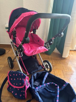 Carrito de muñecas con pañalera y bolso