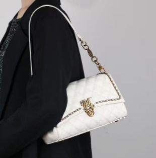 Bolso de Diseñador de Hombro con Cadena Blanco