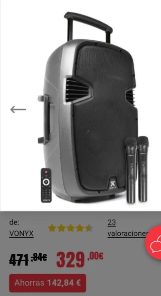 Altavoz VONYX SPJ-PA915 Negro