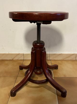 TABURETE PIANO GIRATORIO THONET MADERA CURVADA