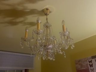 Lámpara de bronce y cristal