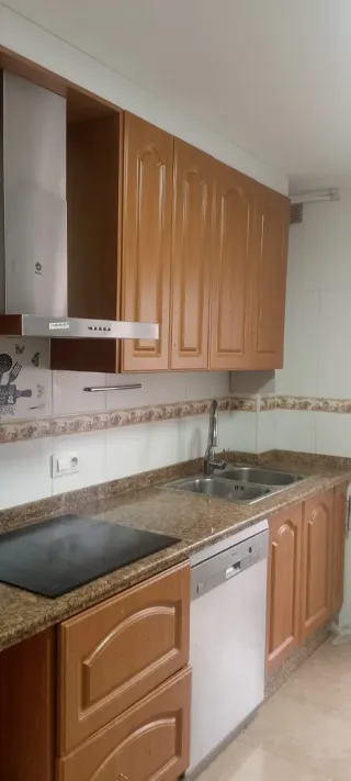 Muebles de cocina madera y fregadero encimera no